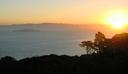San Francisco sunrise with Alcatraz Island.